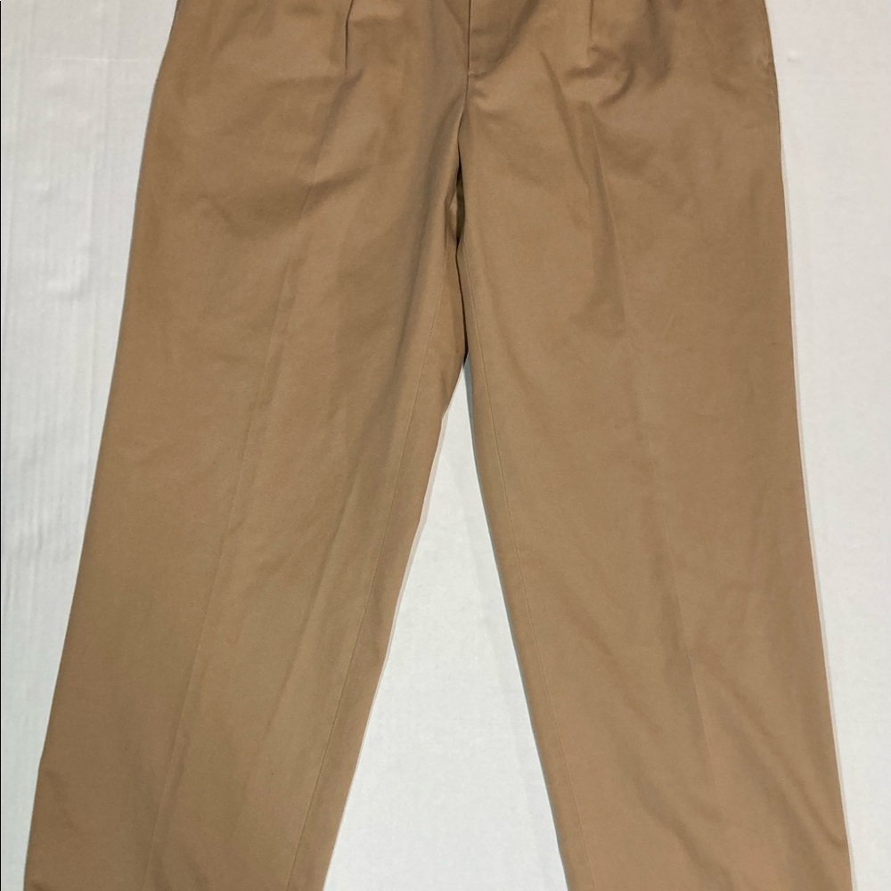 Brooks Brothers Men's 40x32 Tan Brown Khaki Pleated Cuffed Pants